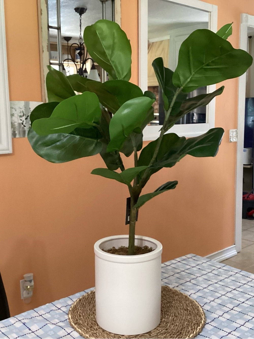 Threshold Faux Fiddle Leaf Tree in Green and White